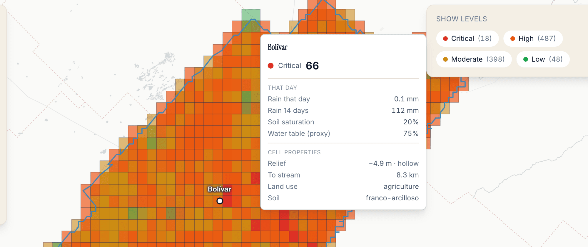 Water Alert water-risk map preview